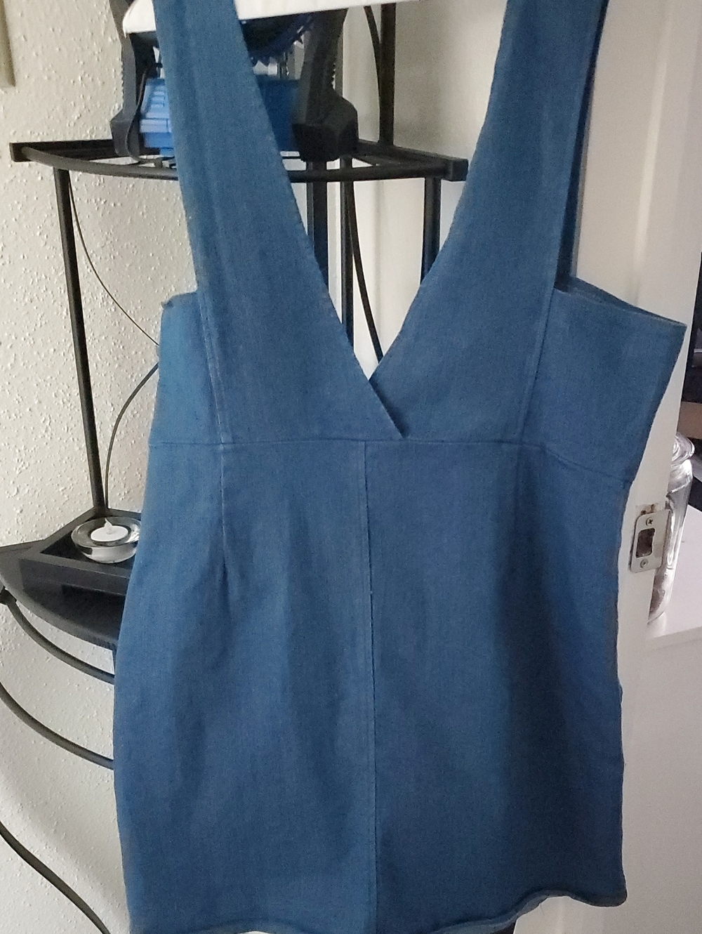 Deep V-Neck Blue Mini Dress